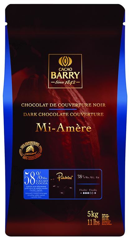 Chocolat noir 58% en pistoles Mi-Amer - BARRY - Sac de 5 kg