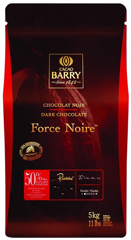 Chocolat noir 50% en pistoles Force Noire - BARRY - Sac de 5 kg