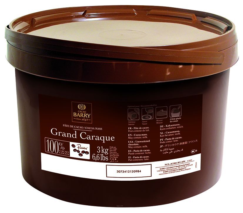 Pure pâte de cacao Grand Caraque - BARRY - Seau de 3 kg