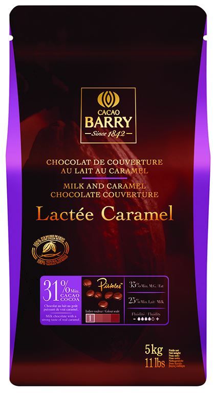 Chocolat au lait 31% en pistoles Lacté Caramel - BARRY - Sac de 5 kg