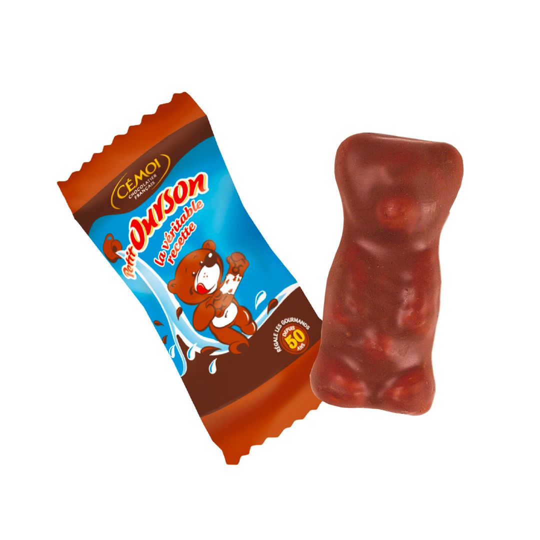 Petit ourson à la guimauve et nappage chocolat - CEMOI - Carton de 240 sachets
