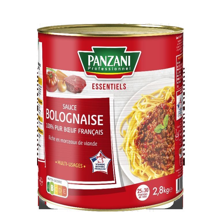 Sauce bolognaise 100% pur boeuf - PANZANI SOLUTIONS - Boîte de 2,5 kg