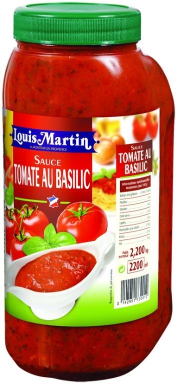 Sauce tomate basilic - LOUIS MARTIN - Bidon de 2,2 L