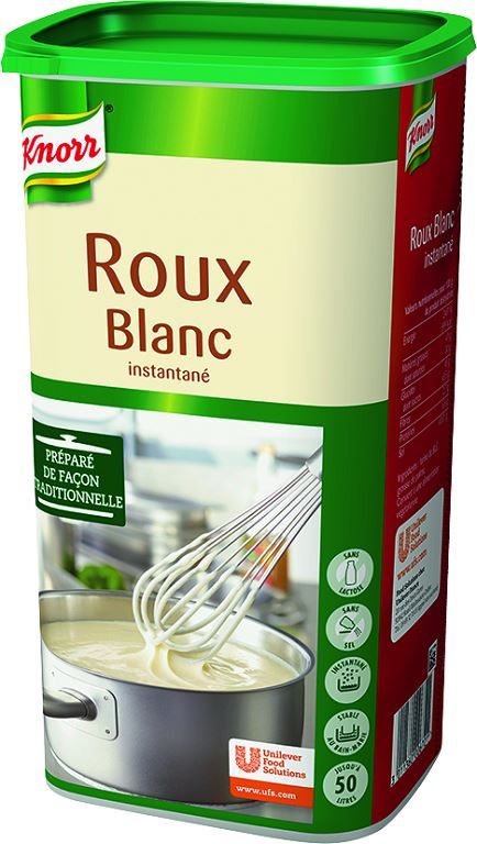 Roux blanc instantané déshydraté pauvre en sel - KNORR - Boite de 1 kg