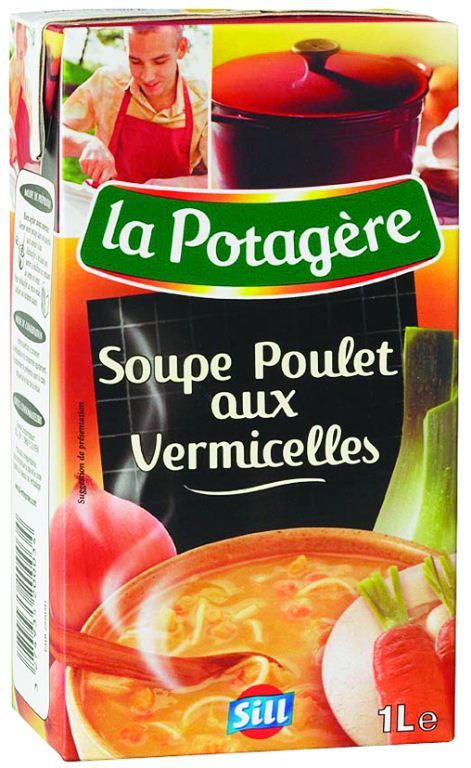 Soupe de poulet aux vermicelles - LA POTAGERE - Carton de 6 briques