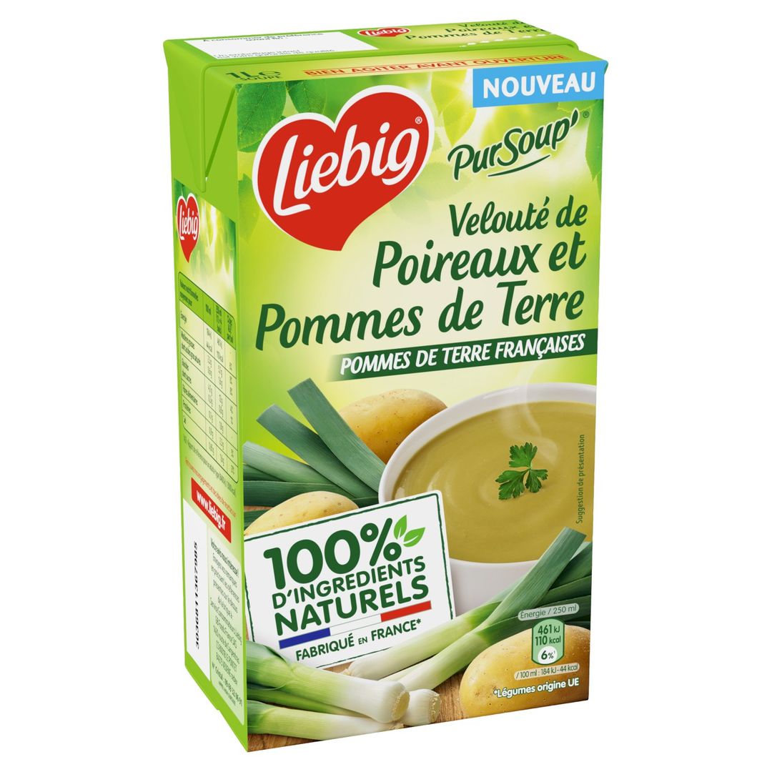 Velouté de poireaux, pommes de terre et pointe de crème - LIEBIG - Carton de 8 briques