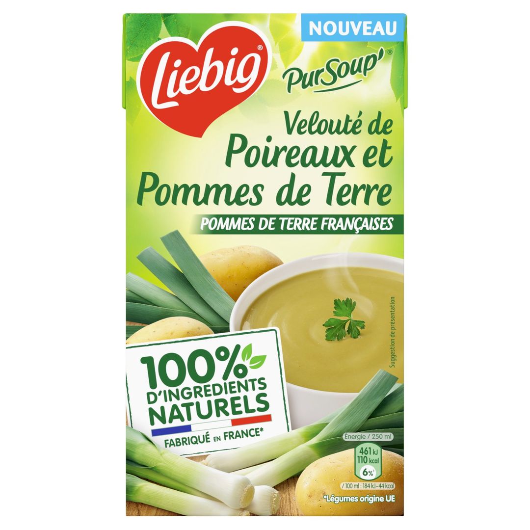 Velouté de poireaux, pommes de terre et pointe de crème - LIEBIG - Carton de 8 briques