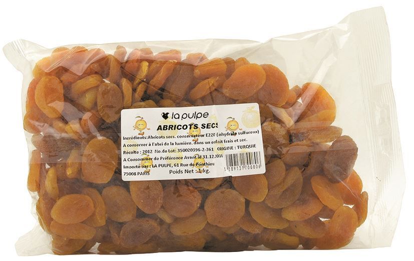 Abricots secs n°6 standard - LA PULPE - Sachet de 1 kg