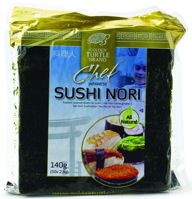 Feuilles de nori sushi - GOLDEN TURTLE CHEF - Sachet de 50 feuilles