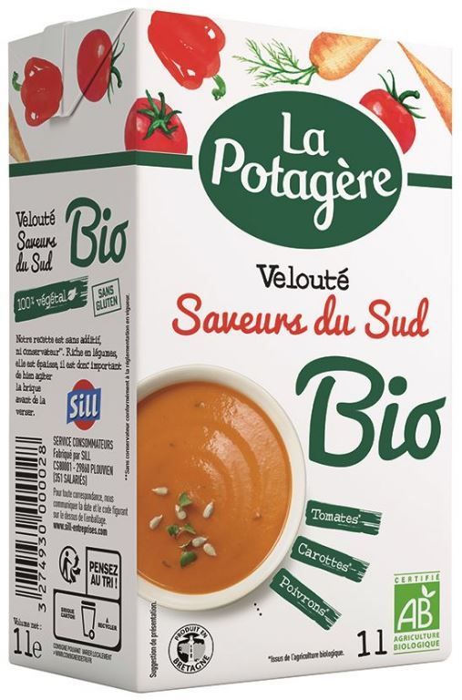 Velouté de légumes saveurs du sud Bio - LA POTAGERE - Carton de 6 briques