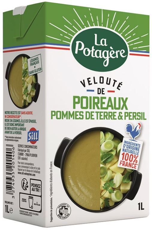 Velouté de poireaux, pommes de terre et persil - LA POTAGERE - Carton de 6 briques