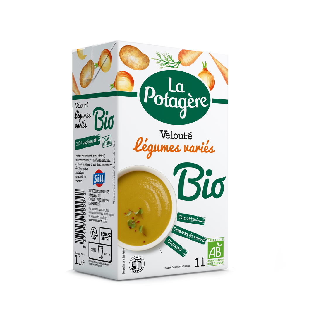 Velouté de légumes variés Bio - LA POTAGERE - Carton de 6 briques