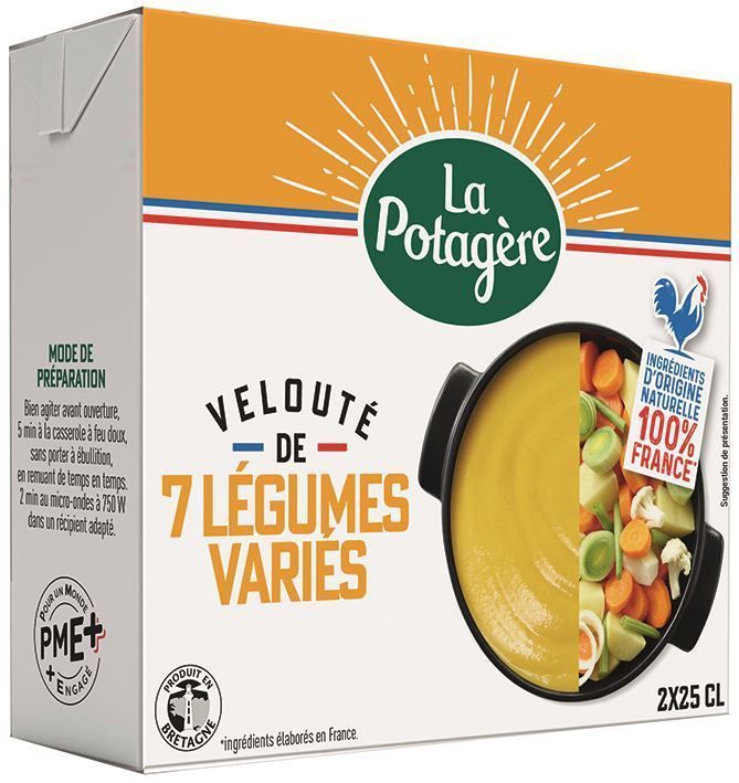 Velouté 7 légumes variés - LA POTAGERE - Carton de 18 briques