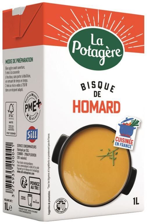 Bisque de homard - LA POTAGERE - Carton de 6 briques