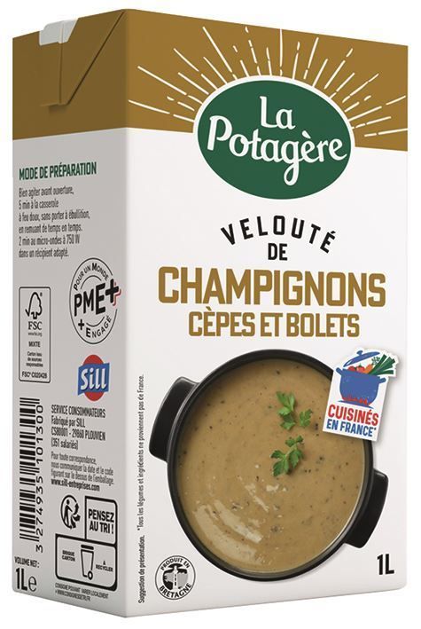 Velouté de champignons - LA POTAGERE - Carton de 6 briques