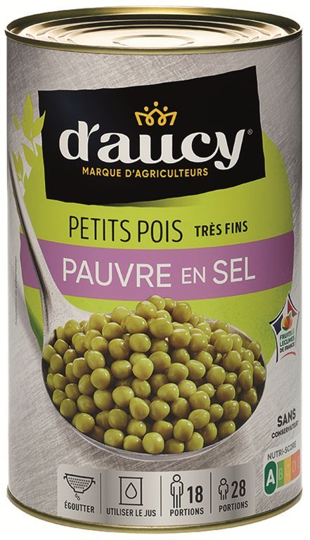 Petits pois très fin sans sel ajouté CE2 - D'AUCY - Boite 5/1