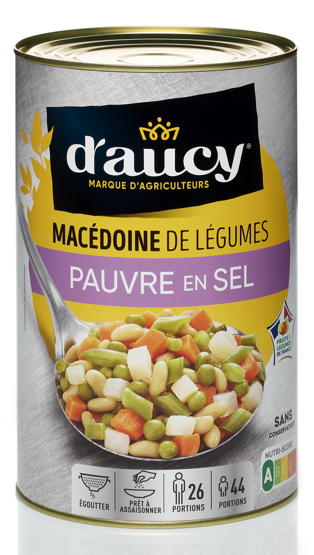 Macédoine de légumes sans sel ajouté - D'AUCY - Boite 5/1