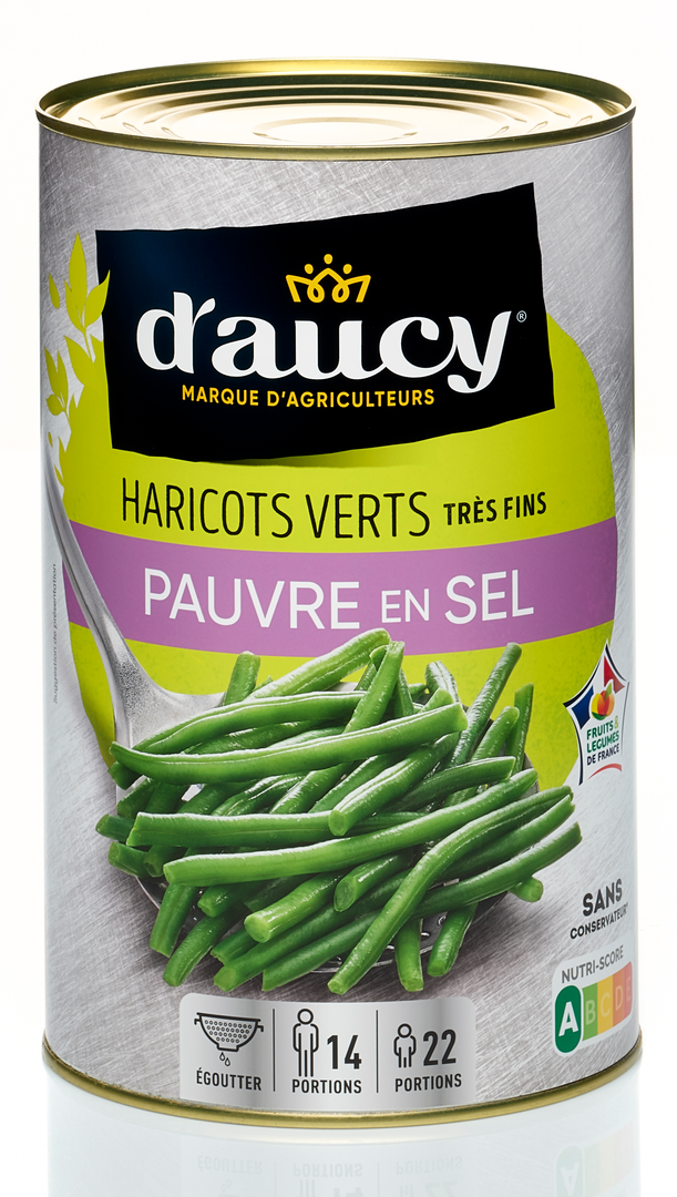 Haricots verts très fins pauvre en sel CE2 - D'AUCY - Boite 5/1