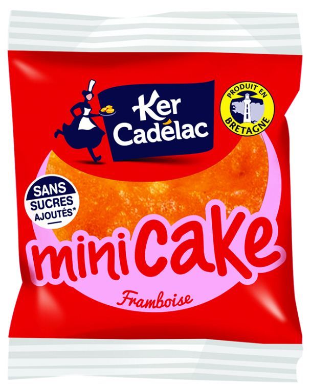 Mini cakes à la framboise sans sucres ajoutés - KER CADELAC - Carton de 60 sachets