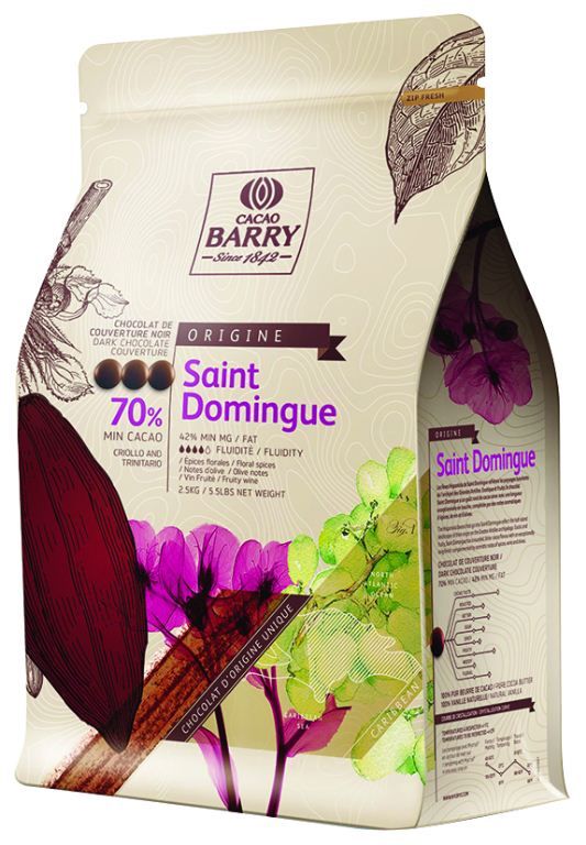 Chocolat noir 70% en pistoles St Domingue - BARRY - Sac de 2,5 kg