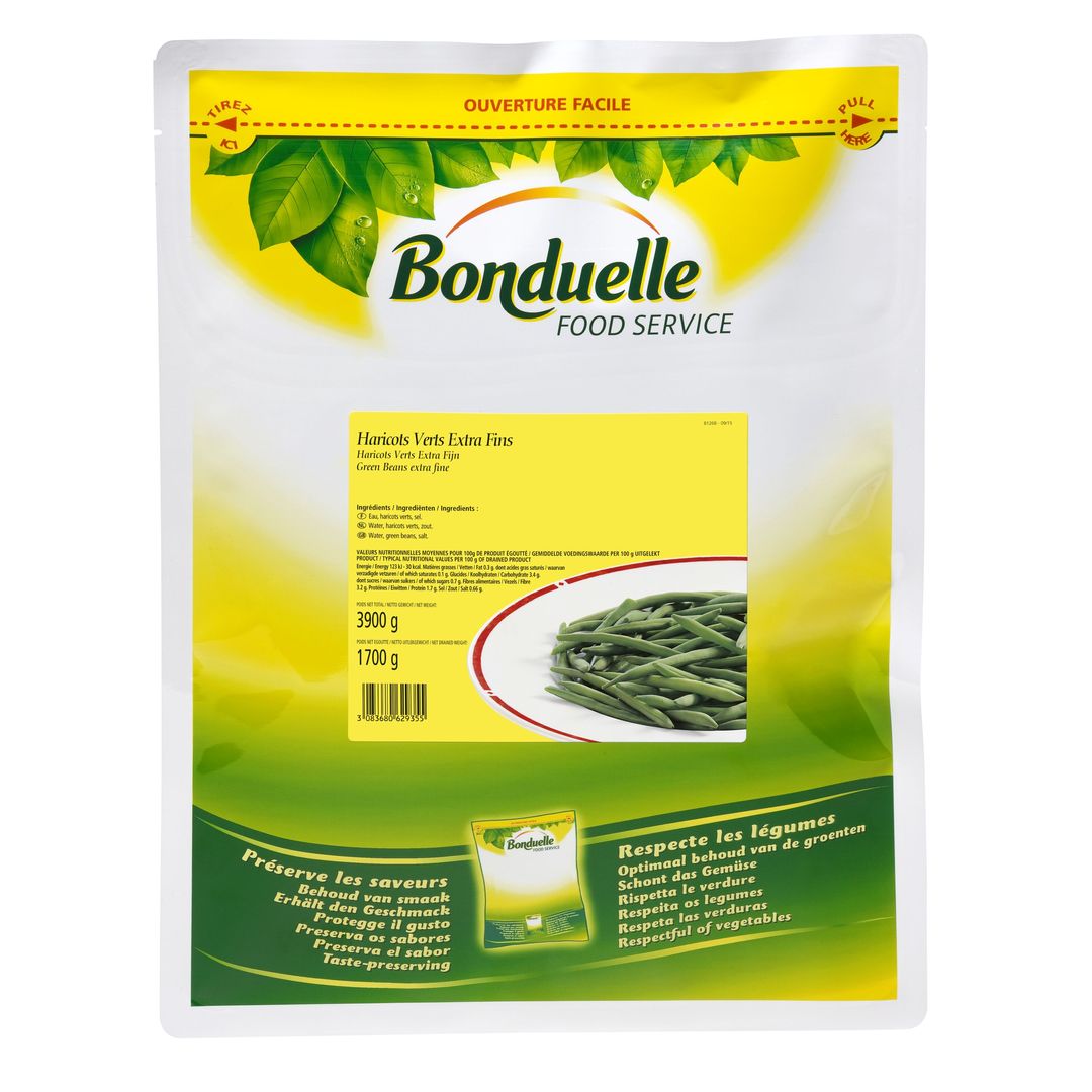 Haricots verts extra fins CE2 - BONDUELLE - Carton de 4 sachets