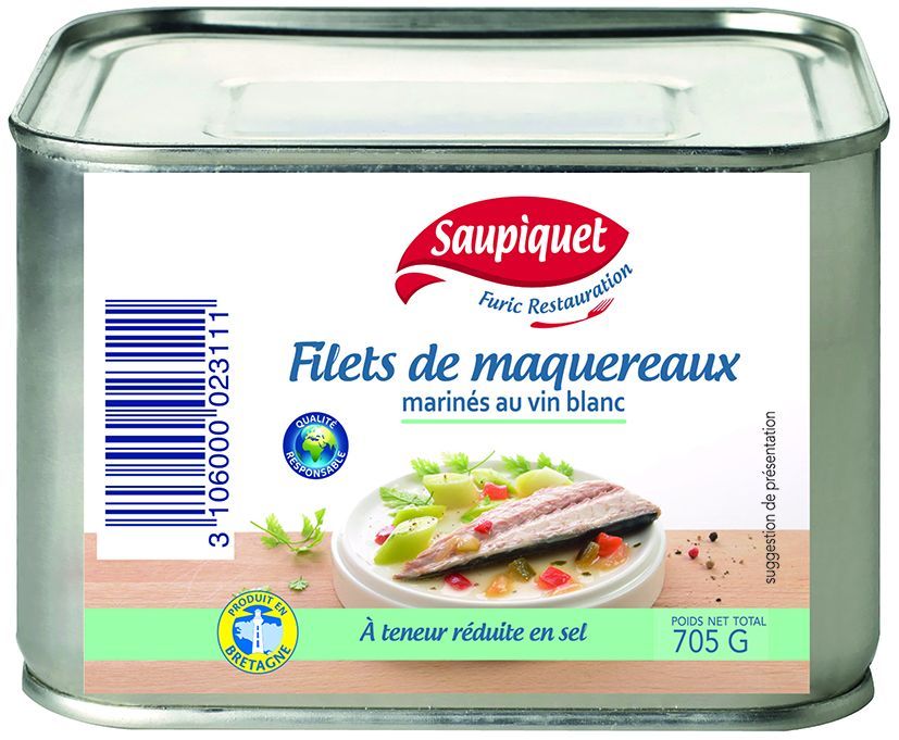 Filets de maquereaux marinés au vin blanc teneur réduite en sel - FURIC - Boite 4/4