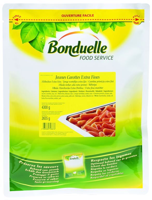 Jeunes carottes extra fines - BONDUELLE - Carton de 4 sachets