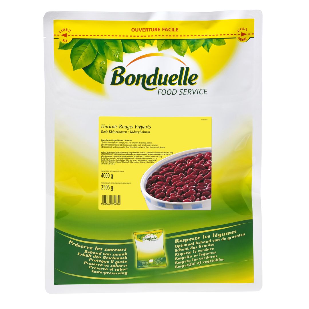 Haricots rouges - BONDUELLE - Carton de 4 Sachets