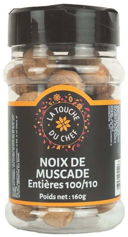 Noix de muscade entières - LA TOUCHE DU CHEF - Pot de 160 g