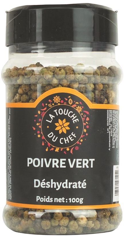 Poivre vert déshydraté - LA TOUCHE DU CHEF - Pot de 100 g