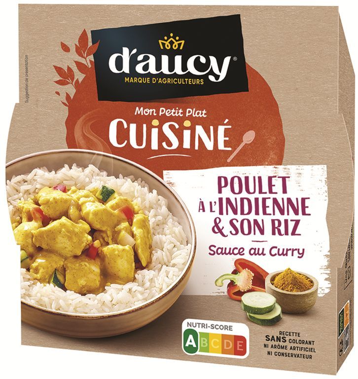 Émincés de poulet à l'indienne - D'AUCY - Carton de 8 barquettes