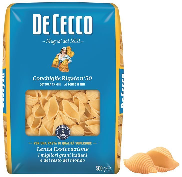 Conchiglie rigate - DE CECCO - Carton de 24 paquets