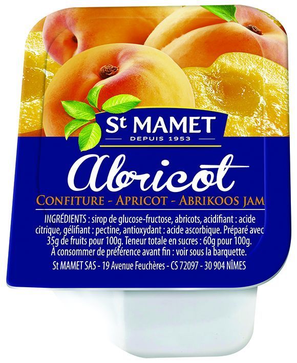 Confiture d'abricots - ST MAMET - Carton de 120 barquettes