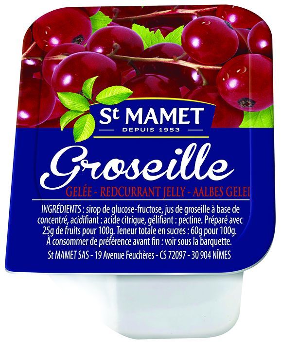 Gelée de groseilles - ST MAMET - Carton de 120 barquettes