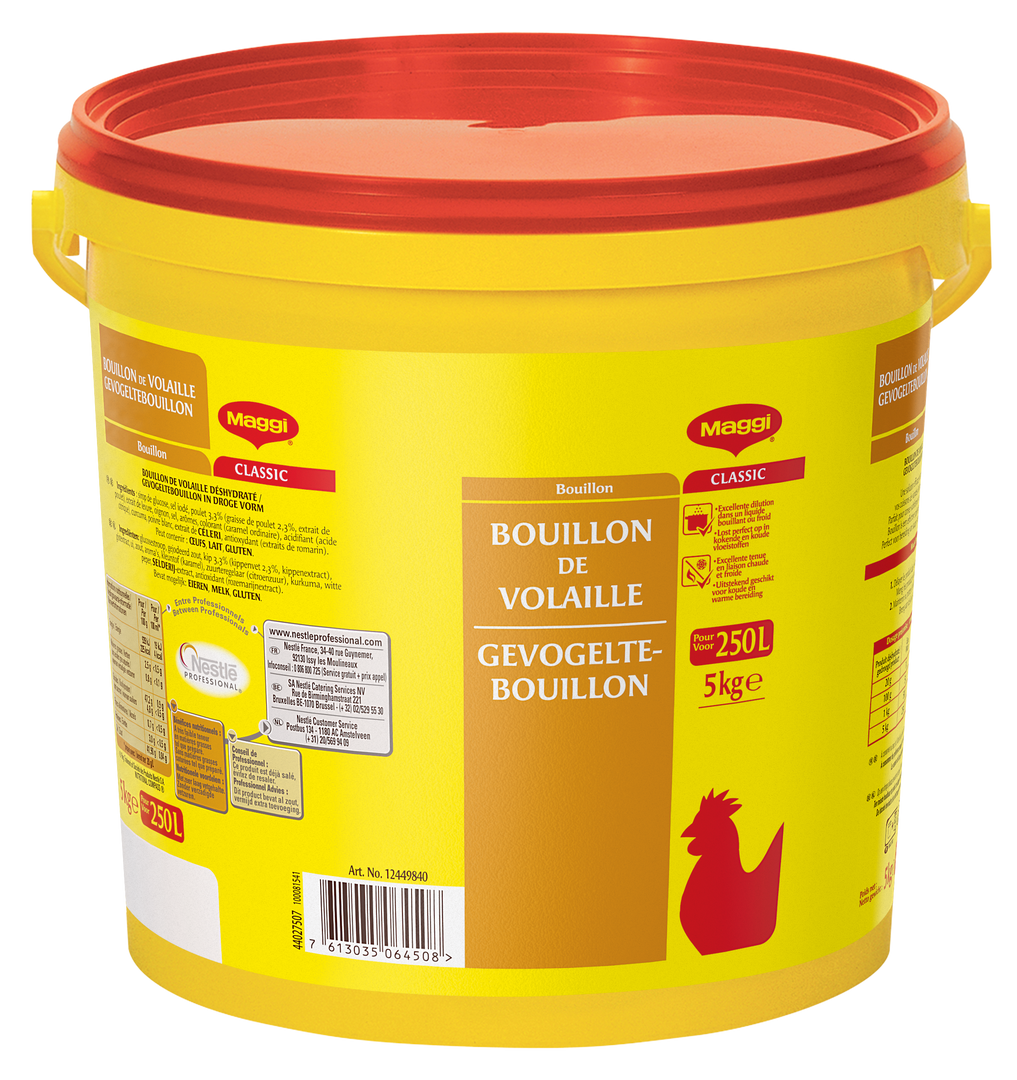 Bouillon de volaille déshydraté - MAGGI - Seau de 5 kg