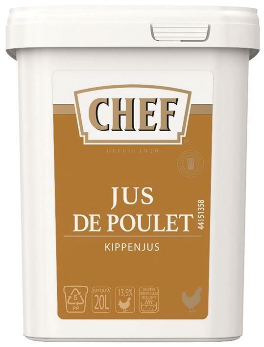 Jus de poulet Premium déshydraté - CHEF® - Boite de 600 g