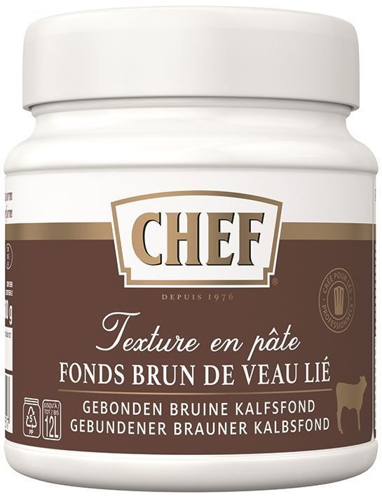 Fonds brun de veau lié Premium en pâte - CHEF® - Pot 600 g