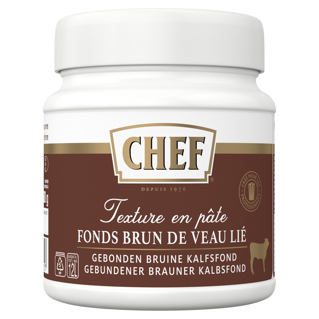 Fonds brun de veau lié Premium en pâte - CHEF® - Pot 600 g