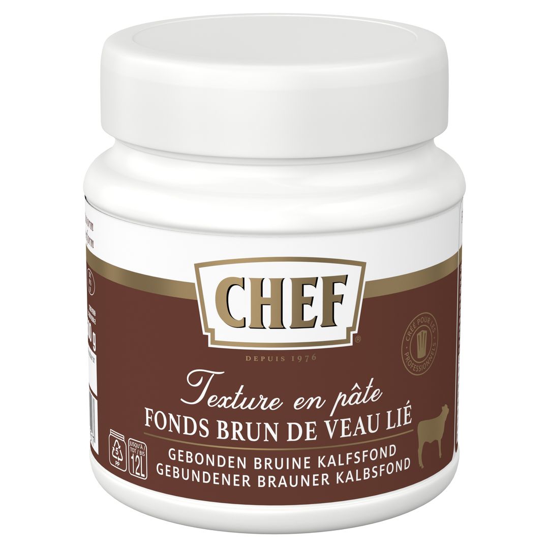 Fonds brun de veau lié Premium en pâte - CHEF® - Pot 600 g