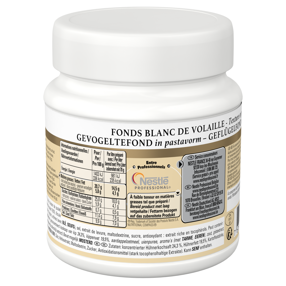 Fonds blanc de volaille Premium en pâte - CHEF® - Pot de 630 g