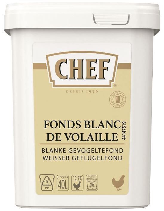 Fonds blanc de volaille déshydraté - CHEF® - Boite de 800 g