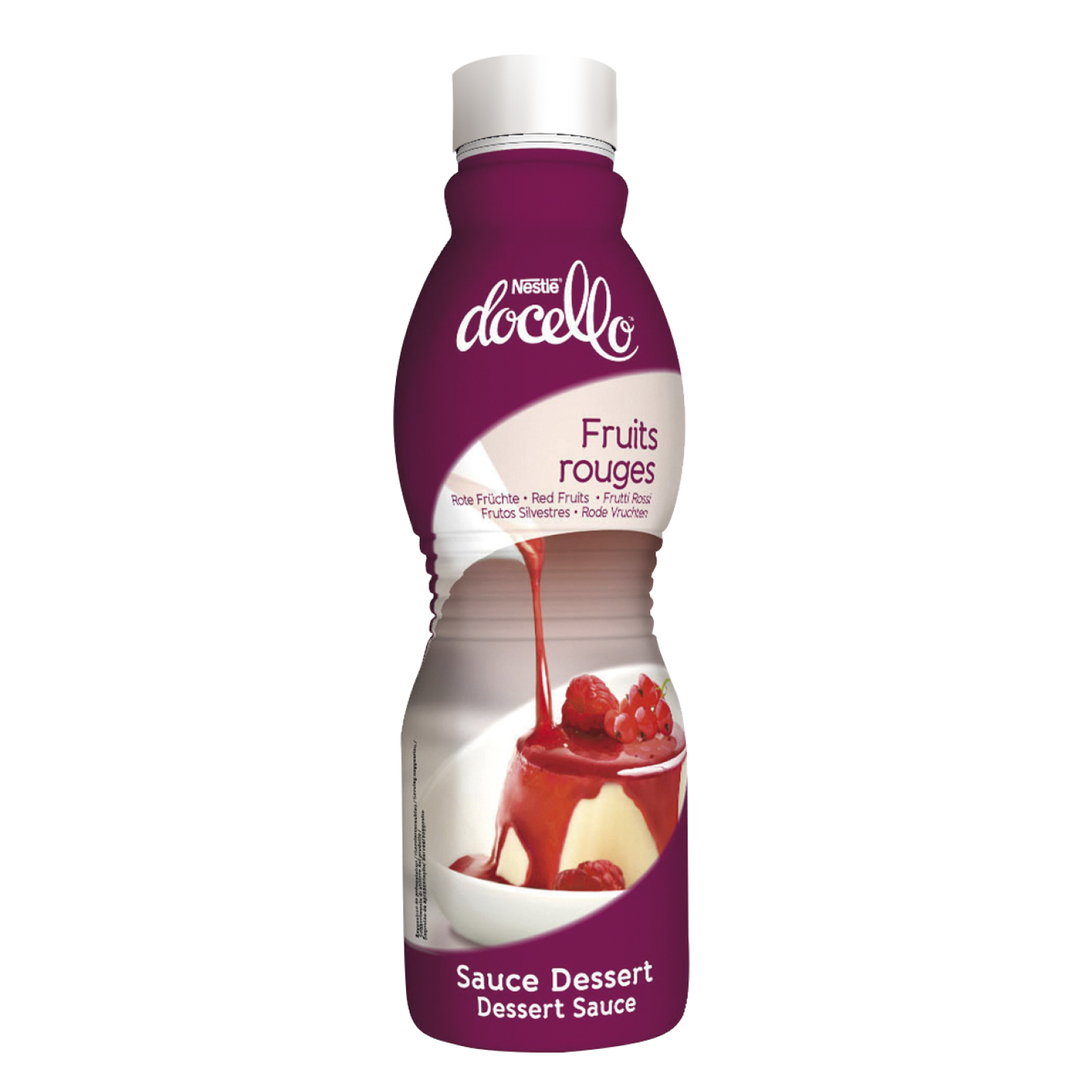 Sauce dessert saveur fruits rouges - NESTLE DOCELLO - Bouteille de 1 kg