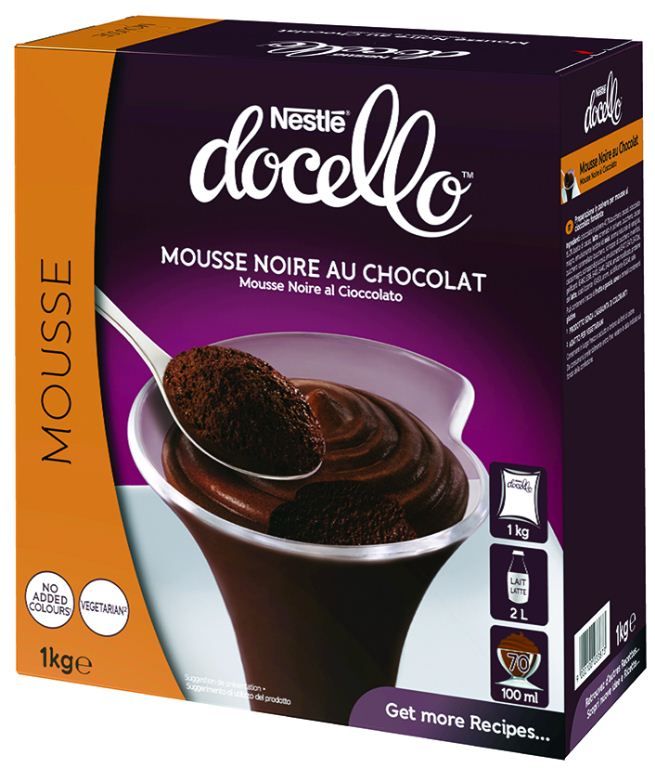 Mousse noire au chocolat - NESTLE DOCELLO - Boite de 1 kg