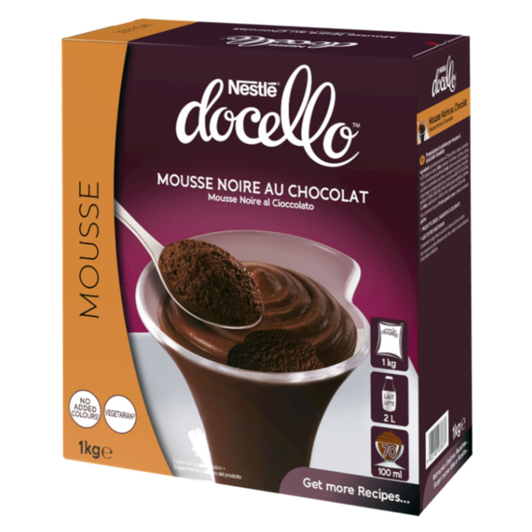 Mousse noire au chocolat - NESTLE DOCELLO - Boite de 1 kg