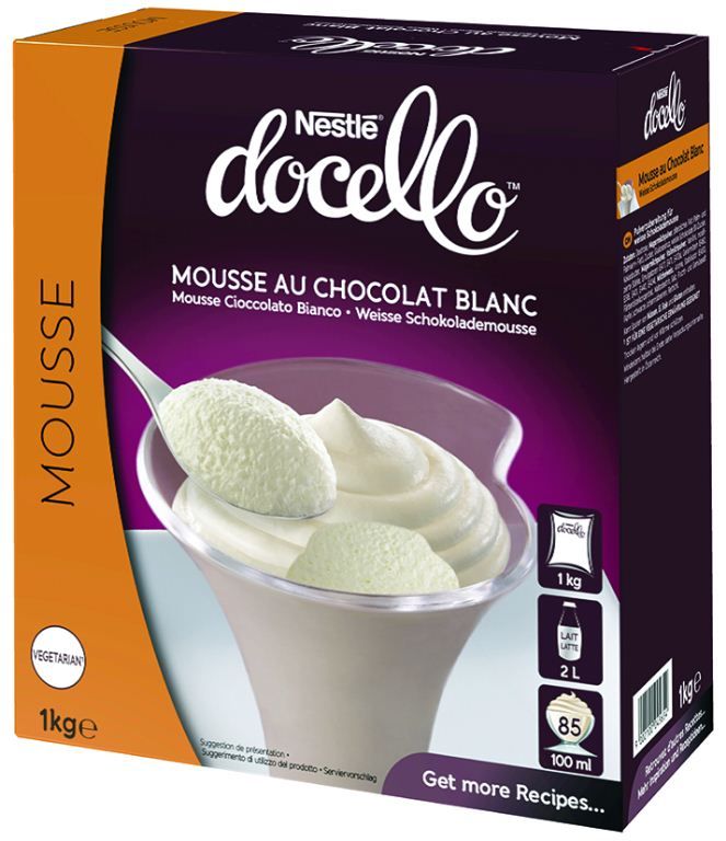 Mousse saveur chocolat blanc - NESTLE DOCELLO - Boite de 1 kg