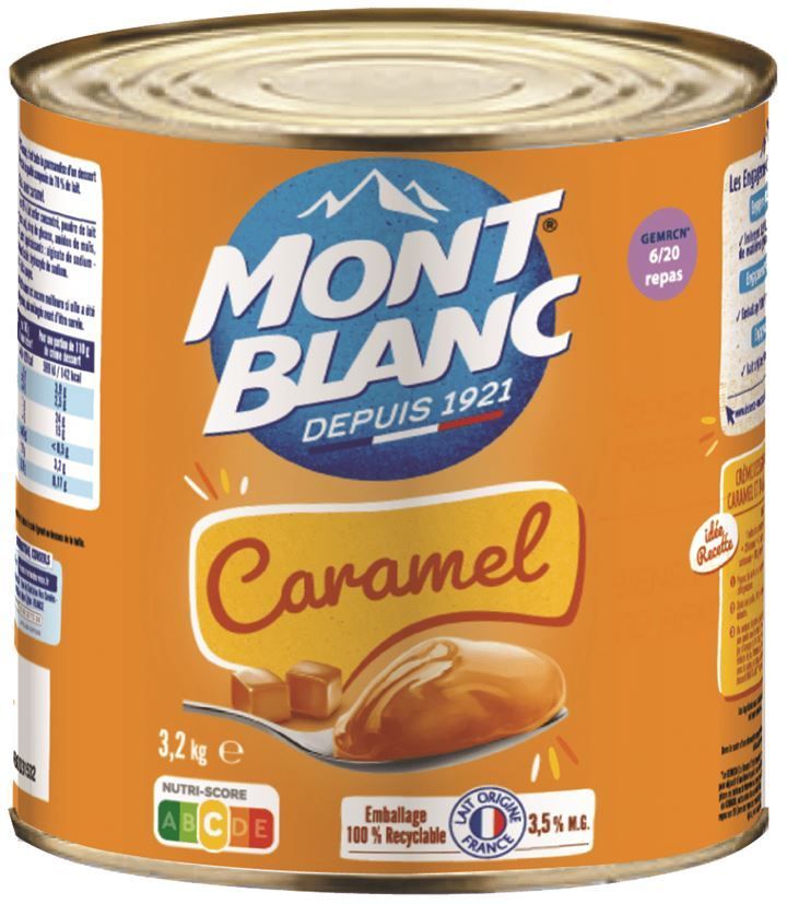 Crème dessert saveur caramel - MONT BLANC - Boite 3/1