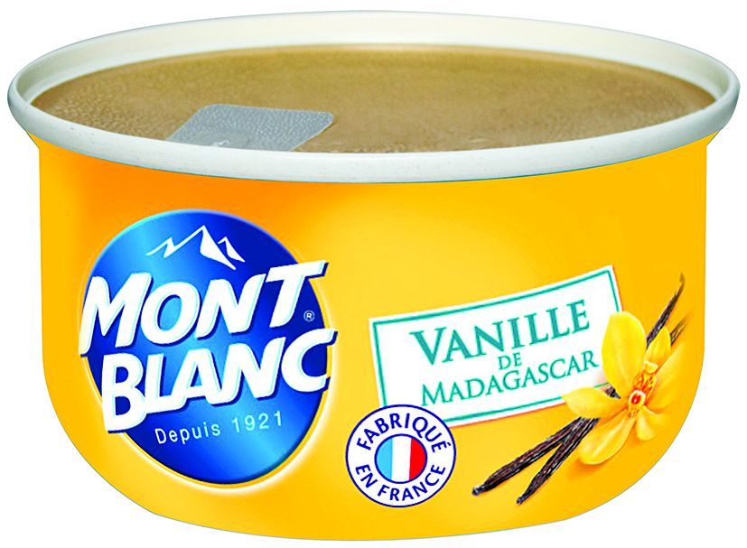 Crème dessert saveur vanille - MONT BLANC - Carton de 48 coupelles