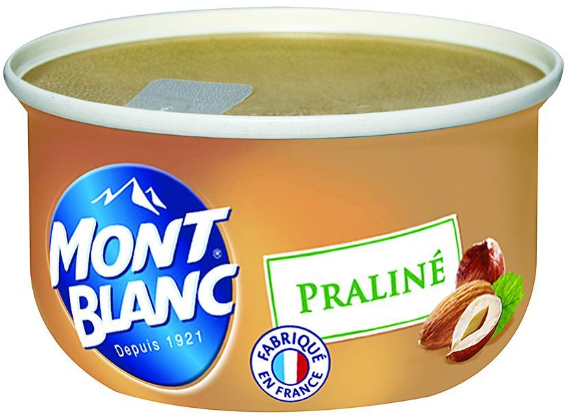 Crème dessert saveur praliné - MONT BLANC - Carton de 48 coupelles