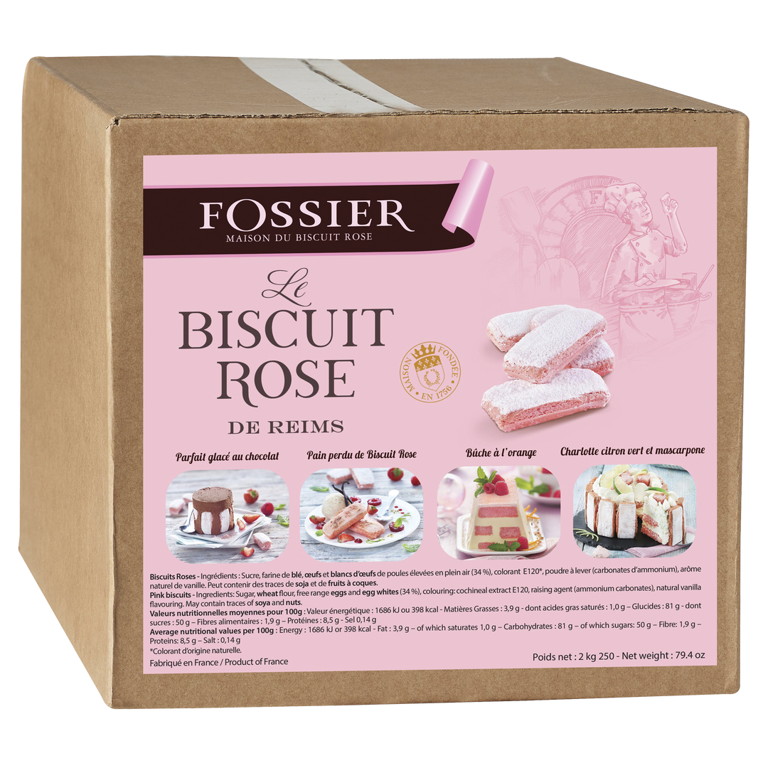 Biscuits roses de Reims - FOSSIER - Carton de 9 sachets