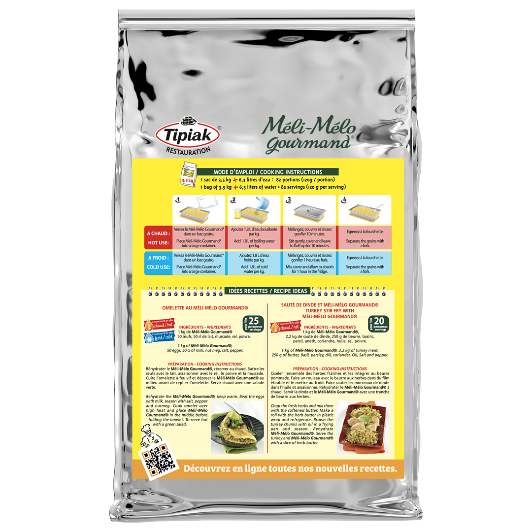 Méli-mélo Gourmand® céréales et légumes secs - TIPIAK® RESTAURATION - Sac de 3,5 kg